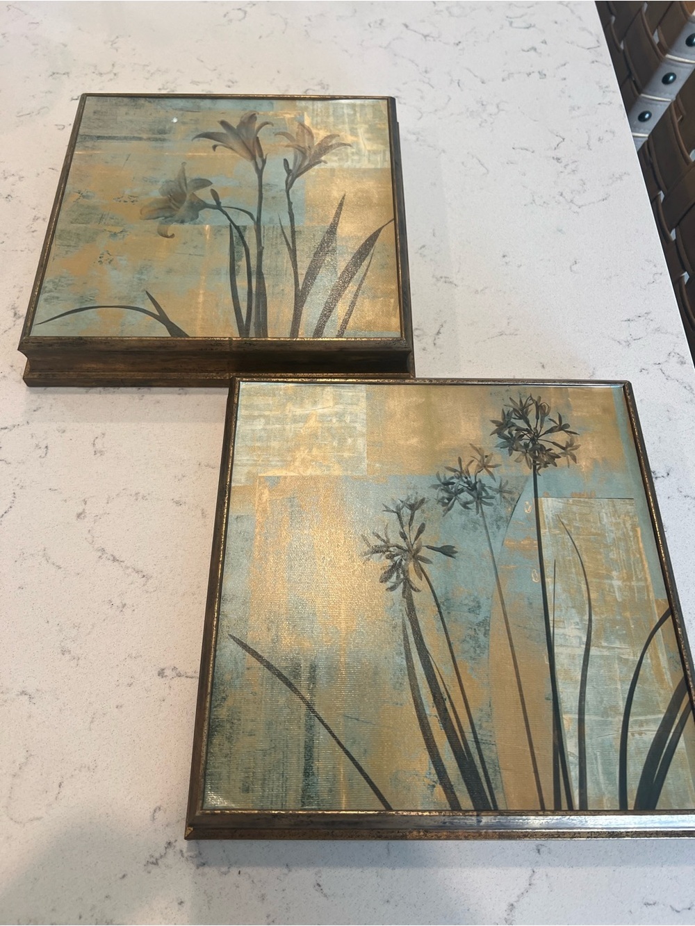 Set of 2 Botanical Design Prints with frames - Picture 2 of 9